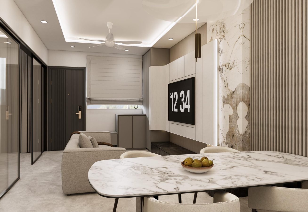 2-room HDB modern luxury interior