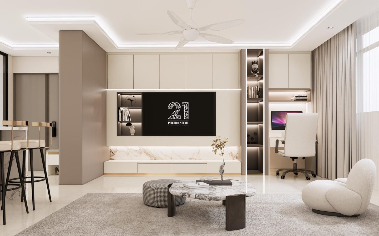 5-room HDB modern luxury interior